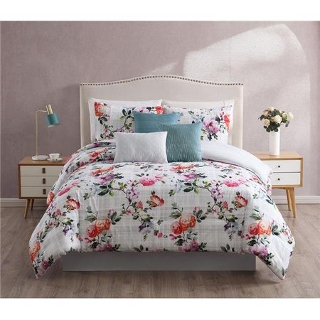 RIVERBROOK HOME Riverbrook Home 82956 Katina Embroidered Comforter Set; Pink - Queen Size - 7 Piece 82956